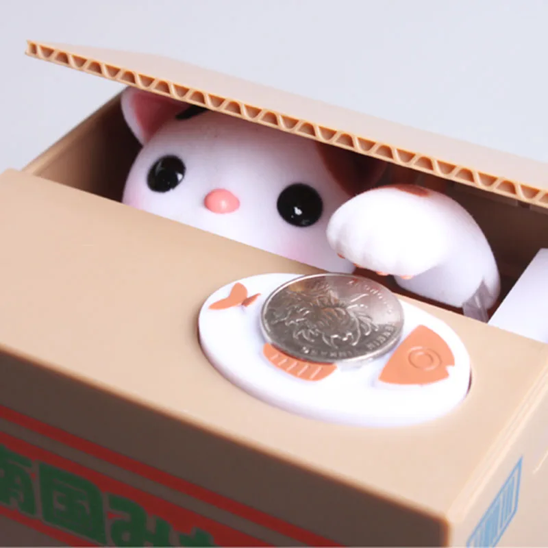 Steal money cat piggy bank personality children's educational toys eat money cat electric piggy bank cute piggy bank