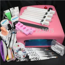 Hot Pro 36 W УФ гель розовая лампа и 8 кистей для ногтей Наборы инструментов