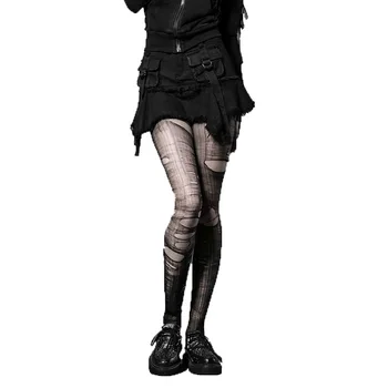 

Punk Women's Skirts Black Personality Skirts With Pockets Cool Dark Style Short Skirts