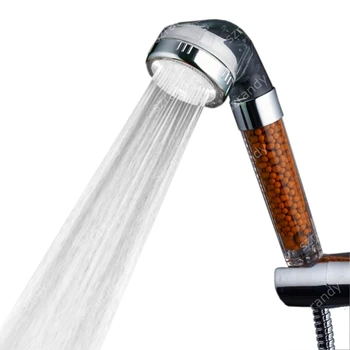 

LED Shower Tourmaline SPA Anion Hand Held Filter Shower Pressurize Saving Water Bathroom Led White Shower Head