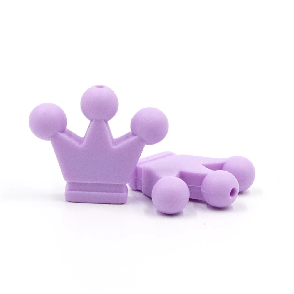 5 шт Корона силиконовые бусины Детские Perle Силиконовые Зубные Прорезыватели бусины для DIY ожерелье браслет соска цепи Детские продукты - Цвет: Lilac