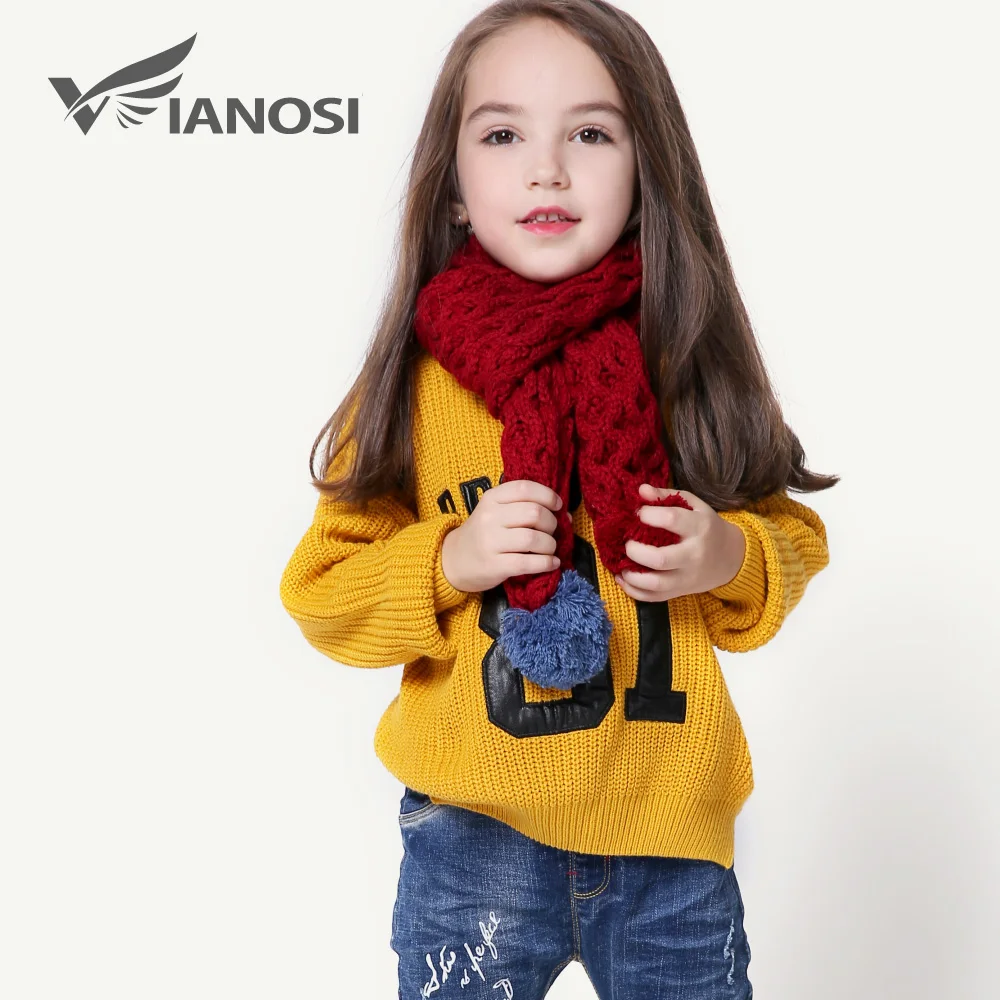 VIANOSI Wniter детский шарф, теплые шарфы для мальчиков, шарфы для девушек, детский хлопковый шарф, 9 цветов, CH001