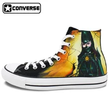 Black Converse Chuck Taylor Women Men Shoes Bayonetta Rosa Design Custom Hand Painted Sneakers Skateboarding Shoes Anime Cosplay
