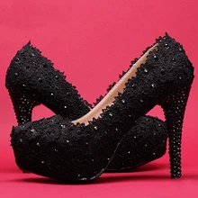 Bridal Lace Night Club Prom Dress Shoes Woman s Wedding Dress Shoes Red Black Pink High