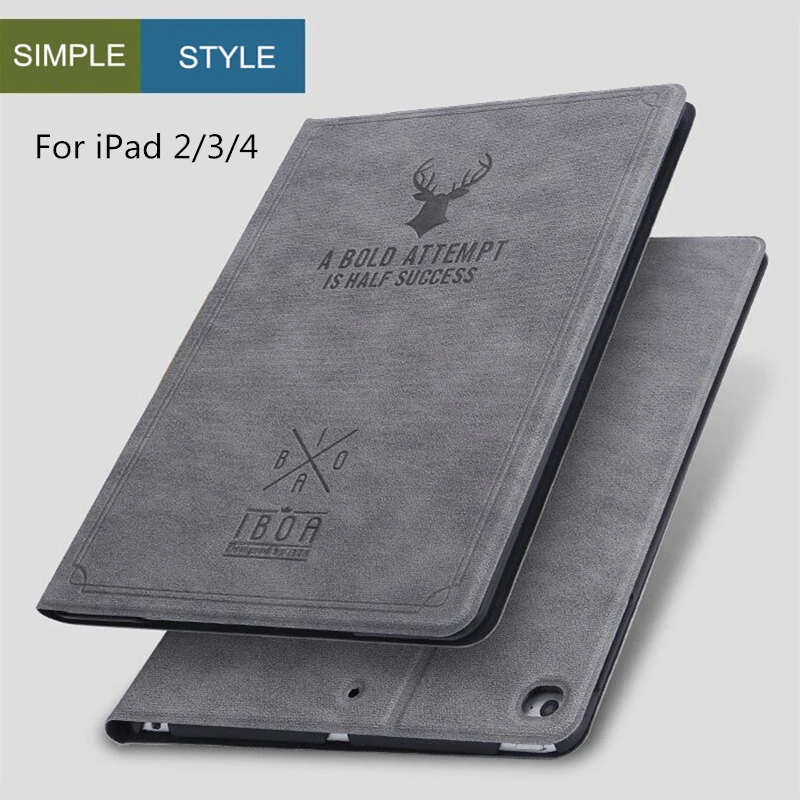 

NTSPACE Magnetic PU Leather Smart Cover for iPad 2/ 3/ 4 Flip Case Auto Wake Up Sleep Stand Holder Cover for iPad 2 / 3 / 4 Case