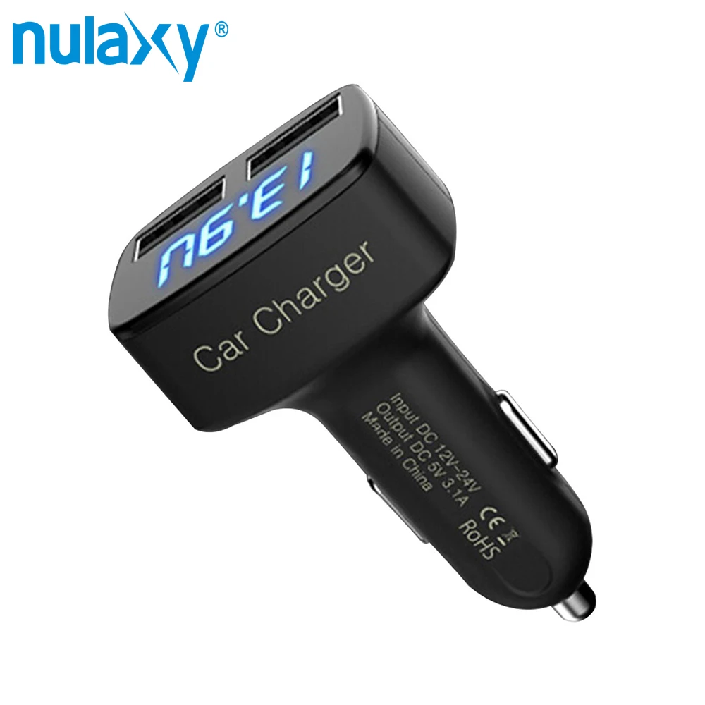

Nulaxy Dual Port USB Car Charger with LED Screen Display Smart Auto Car Charger Adapter Charging for iPhone X 8 Samsung Xiaomi