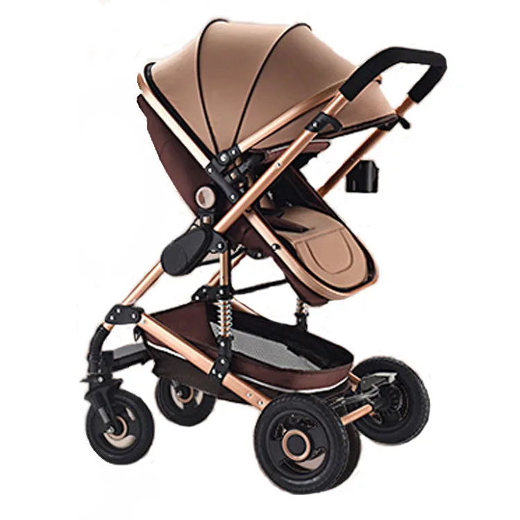 

Baby Stroller 3 In 1 Can Sit and Fold Light and High Landscape Two-way Newborn Shock Absorber Baby Sleeping Basket Baby Carriage