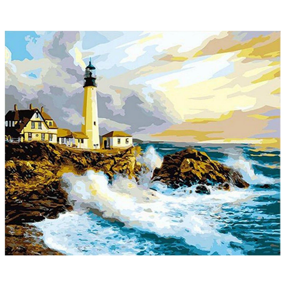 

Home Decor Exquisite Art Supplies Beginner Level DIY Artwork Without Frame Digital Oil Painting Beautiful Scenery Drawing Canvas