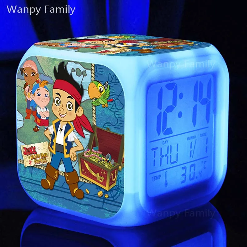Pirates of the Caribbean Alarm Clocks,Glowing LED Color Change Digital