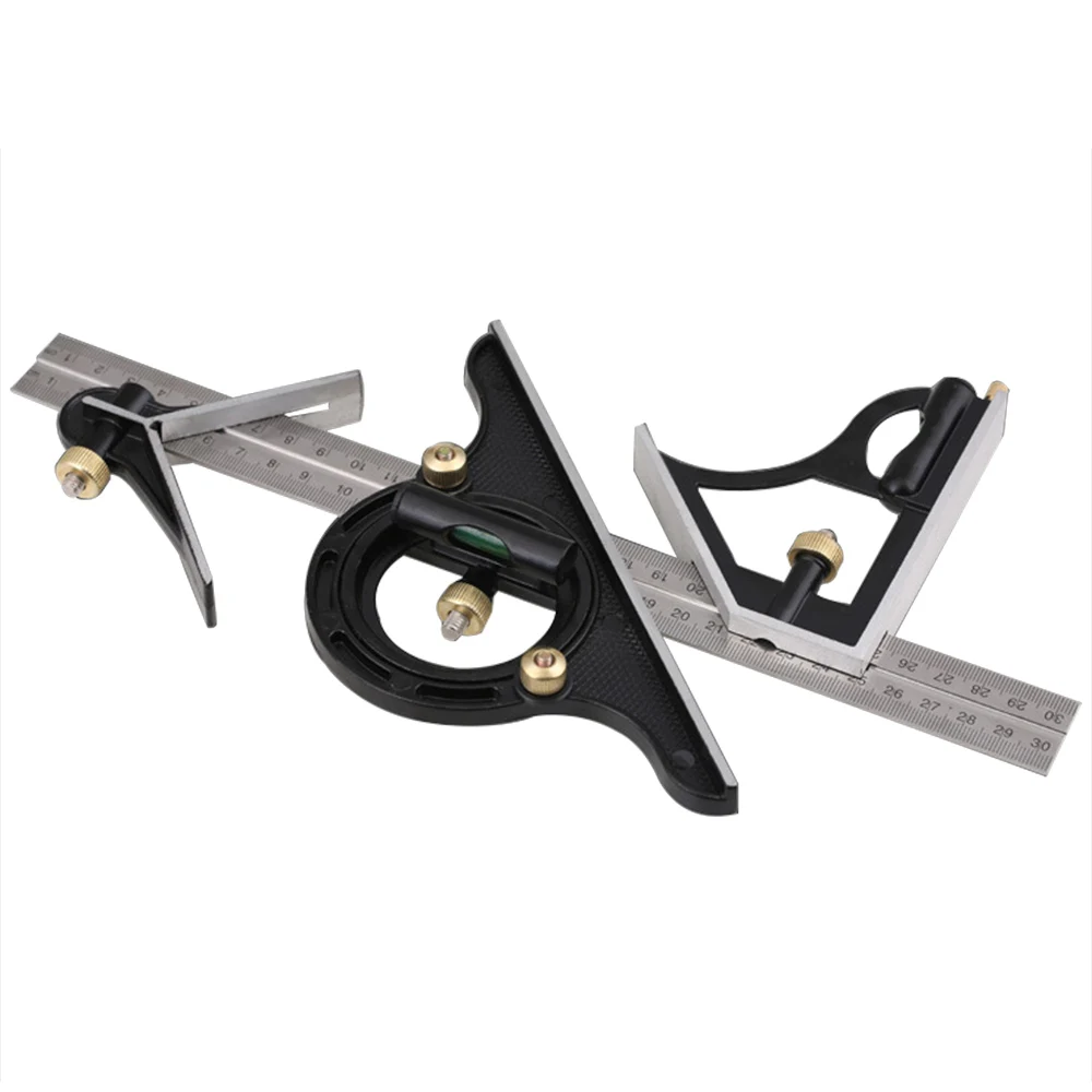 Stainless Steel Protractor Angle Finder 180 Degree Angle Center Positioner Level Horizontal