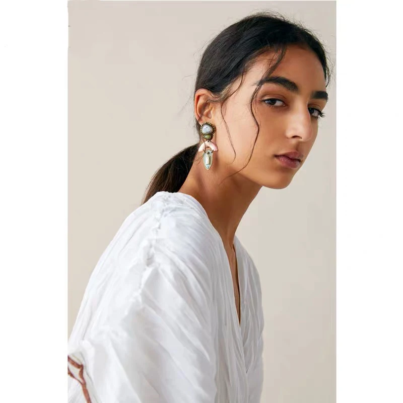 

Yhpup Fashion Brand Za Resin Geometric Dangle Earrings Temperament Vintage Earrings for Women Party Jewelry pendientes mujer New