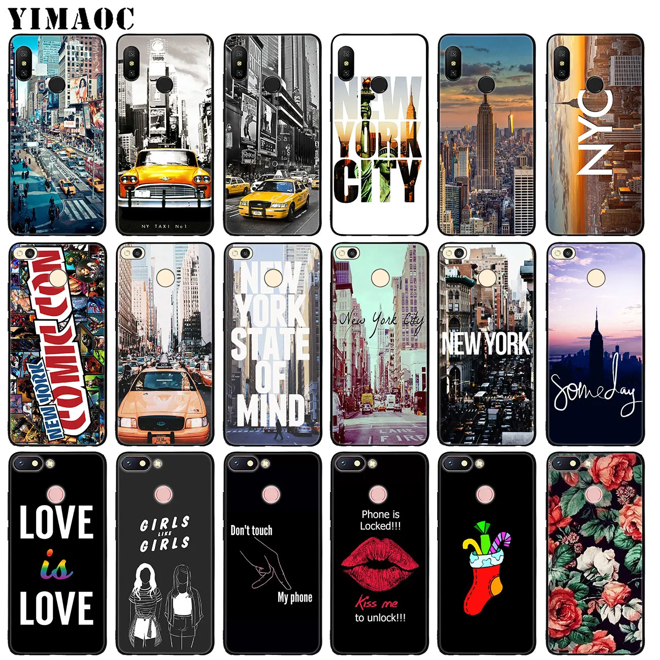 

YIMAOC New York City Soft Silicone Phone Case for Xiaomi Mi 9 9T CC9 CC9E A3 PRO 8 SE A2 Lite pocophone f1 MAX 3 Black