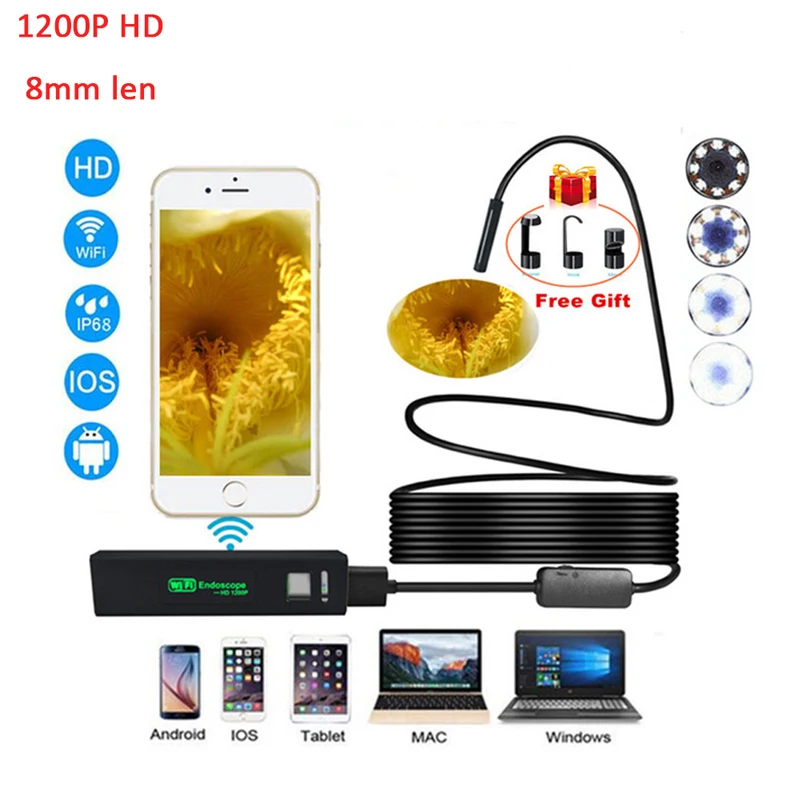 

TONGYDA 2M Lens USB Endoscope Camera Waterproof Wire Snake Tube Inspection Borescope For OTG Compatible Android Phones