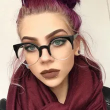 REALSTAR модные полукруглые оправы для очков женские оптические очки кошачий глаз оправа близорукость металлические винтажные очки Oculos S312