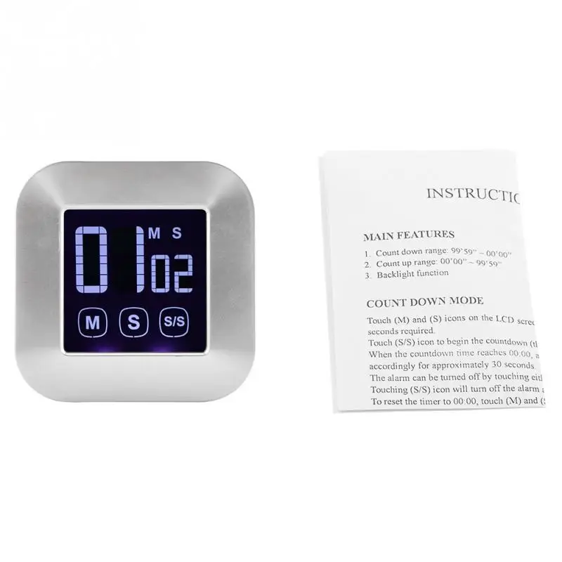 Fashion Simple Super Thin LED Display Kitchen Timer Large LCD touch