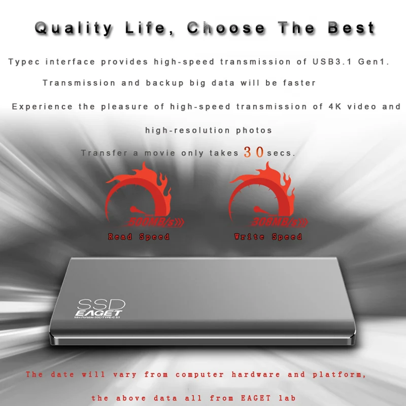  EAGET M1 Solid State DriveType-C 31 Interface SSD 128GB 256GB 512GB 1TB Externe Solide state Drive