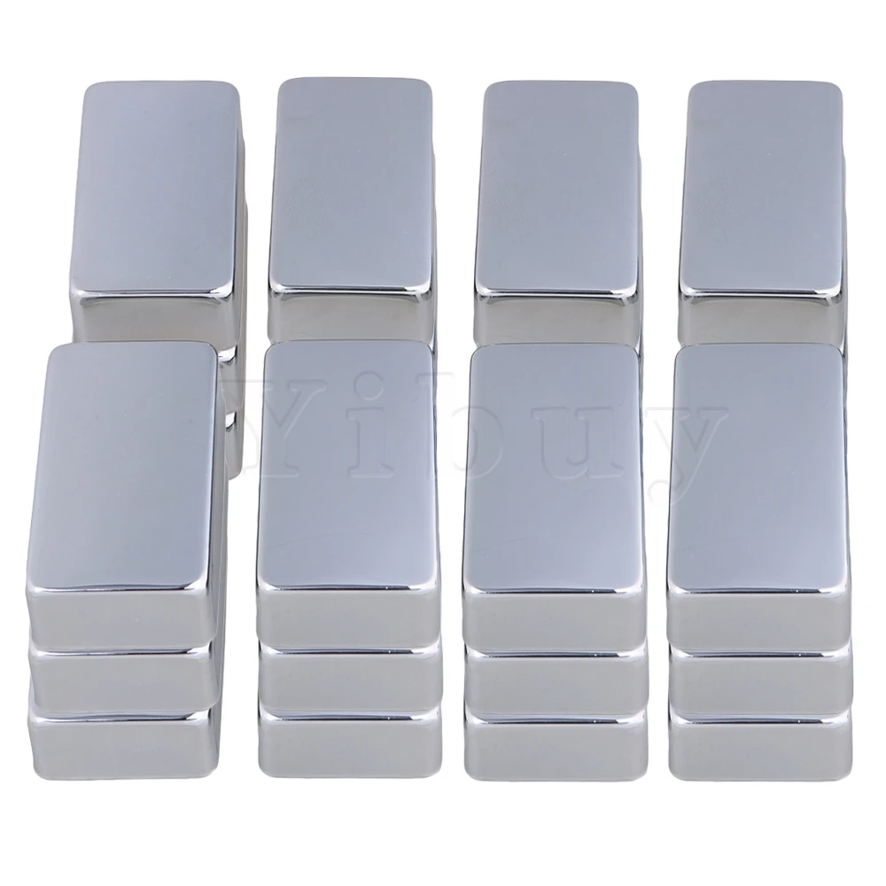 

Yibuy 50 pcs Electric Guitar Copper Pickup Cover No Holes Chrome Plated 15mm