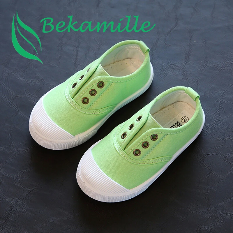 Bekamille بنات بنين الأزياء قماش الشقق كعب عارضة متعطل حذاء رياضة الأطفال الأحذية للأطفال دارى القليل طفل كبير