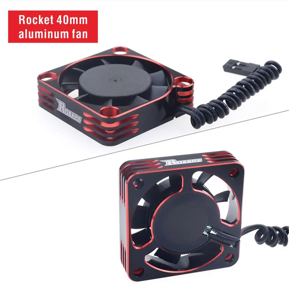 

Rocket Cooling Fan 40mm Alloy fan Rotates at 16000 rpm 8.5V for 1/10 1/8 RC car 540 550 3650 brushless rc motor cooling fan
