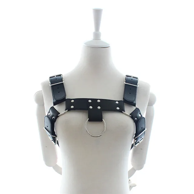 Men Sexy Leather Breast Bondage Belt Sexy Slave Body Harnesses Restraint Sex Roleplay Toys In