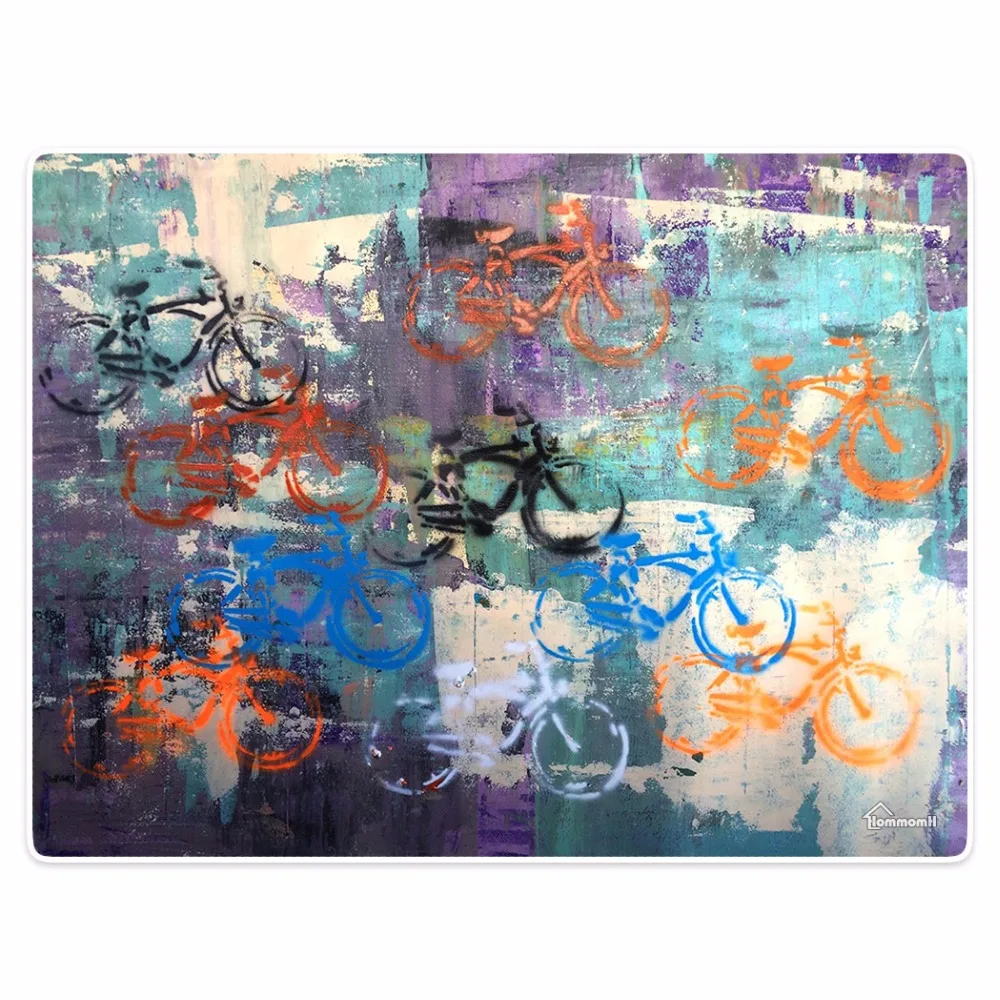 

Blanket Comfort Warmth Soft Plush Easy Care Machine Wash Damaged retro wall bike graffiti colorful art Sofa Bed Throw blanket