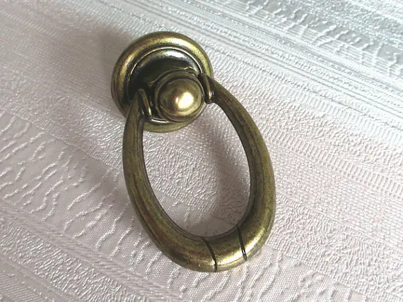 

Vintage Style Dresser Pull Drawer Knobs Pulls Handles Antique Bronze / Metal Drop Pull Rings / Cabinet Knobs Handle Retro