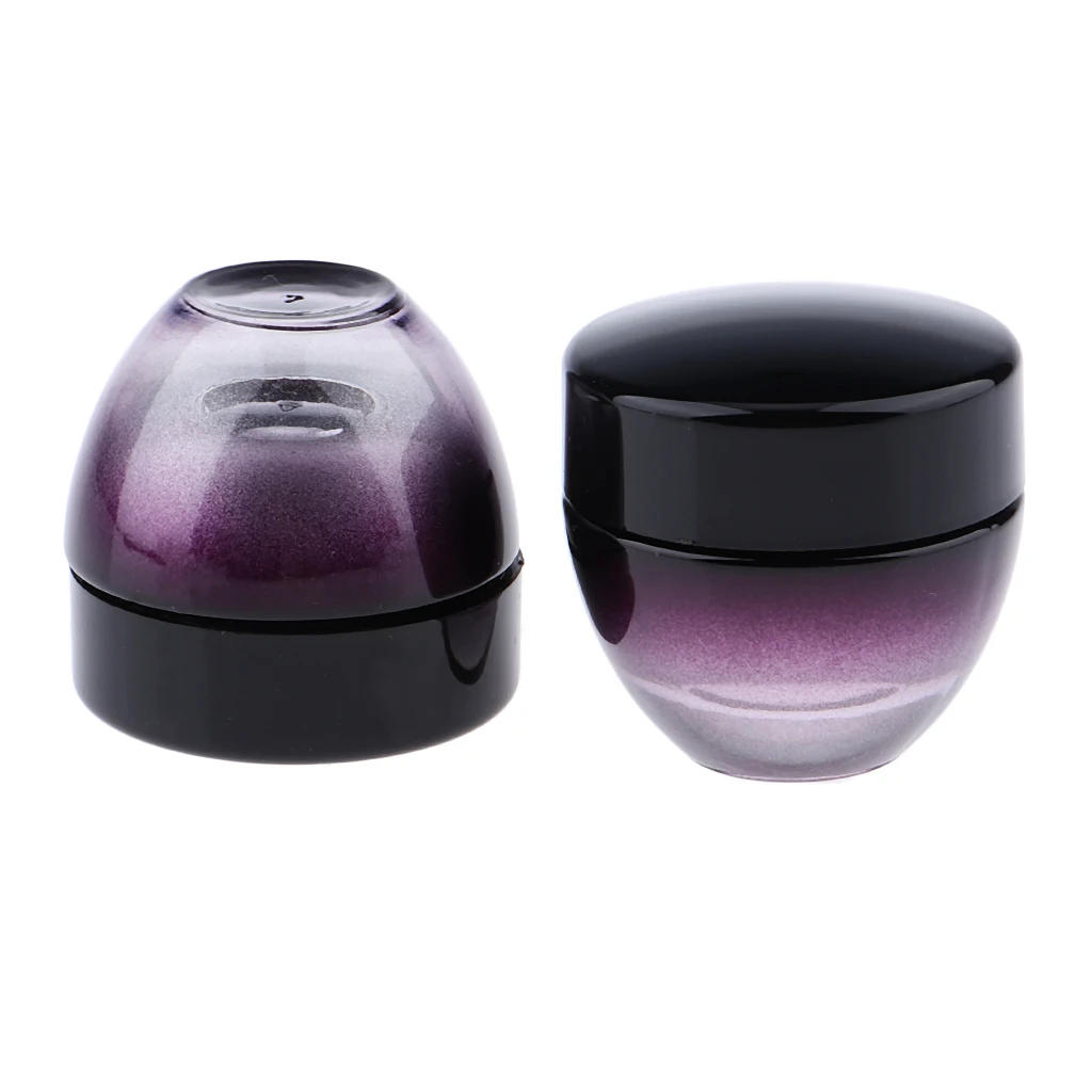 2x15g Violet Glass Refillable Cosmetic Jars Empty Face Cream Lip Balm Pot Storing Face & Hand Creams