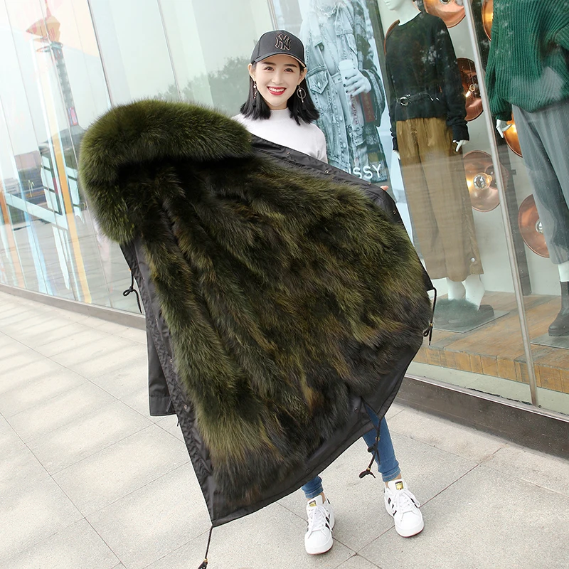 X-long winter jackets coats female 2018 plus size real raccoon fur parkas mujer coat thick women real fur inner parka X-long winter jackets coats female 2018 plus size real raccoon fur parkas mujer coat thick women real fur inner parka