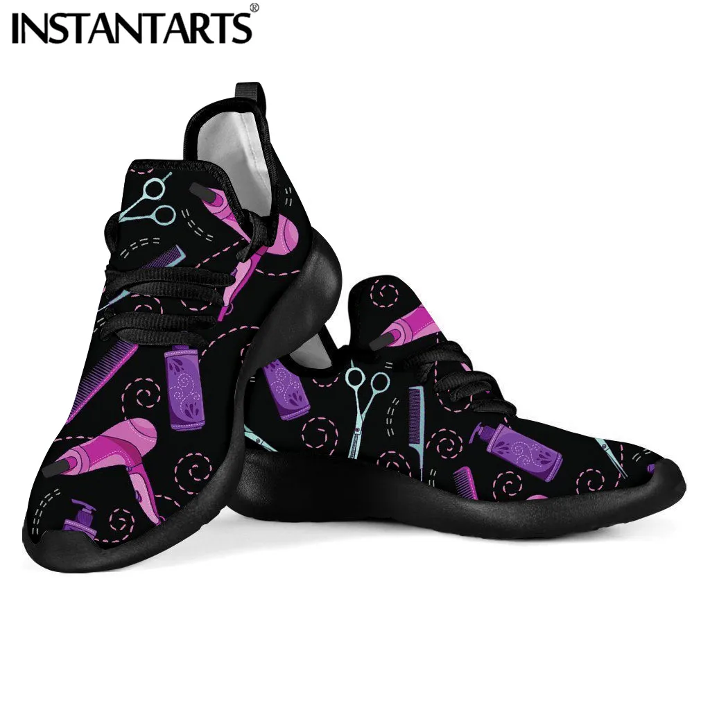 

INSTANTARTS Flats Shoes Women Proud Nail Tech Pattern Comfort Loafers Casual Shoes Female Mesh Knit Sneakers Light Walk Foowear