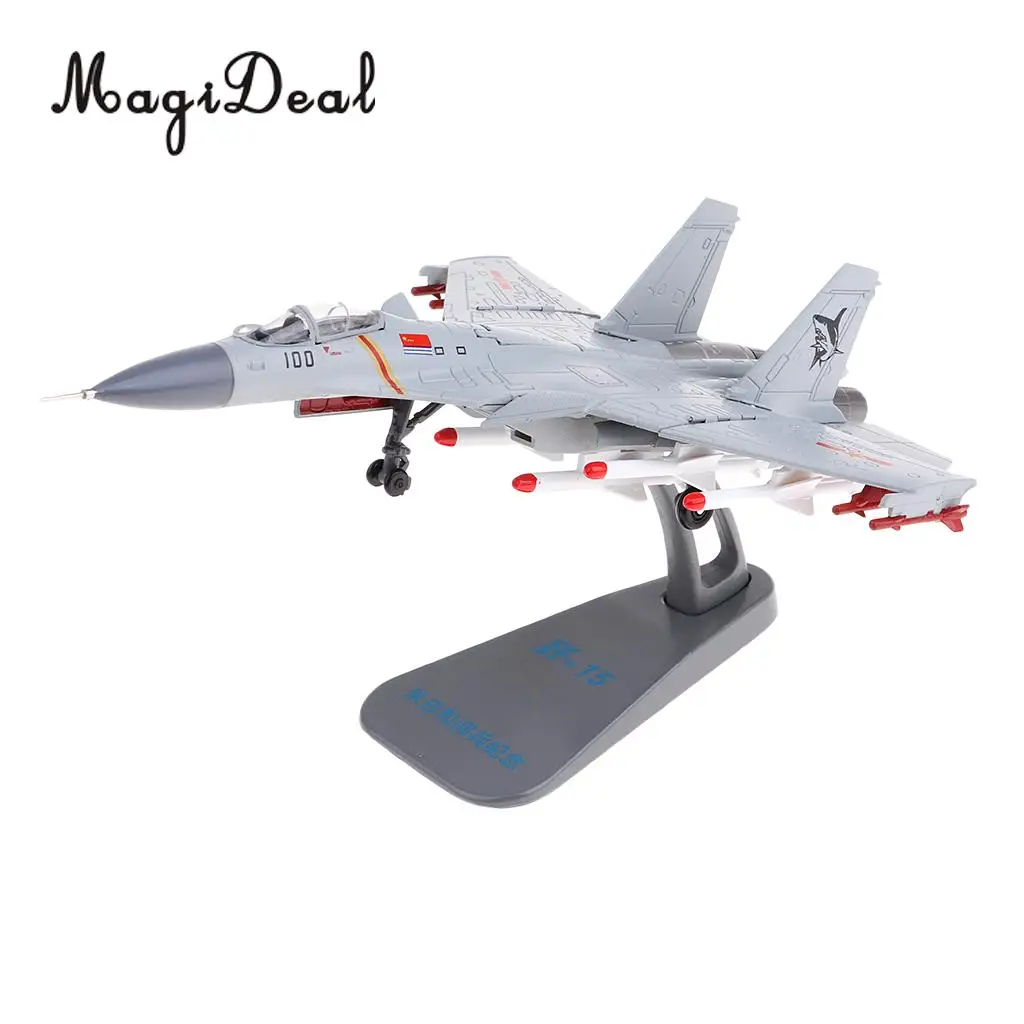 

MagiDeal 1:100 Scale Alloy Chinese Navy J-15 Carrier Aircraft Model Airplane Fighter Toy Model Diecast Plane Toy Collectables