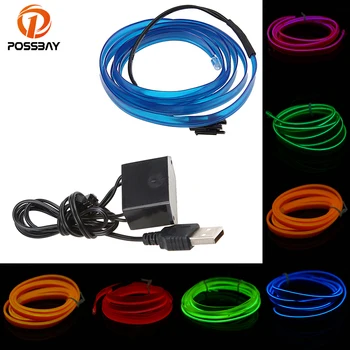 

POSSBAY Universal EL Wirel Controller Car LED Neon Interior Light Lamp 4M Strip Decorative Atmosphere Lights Car Styling