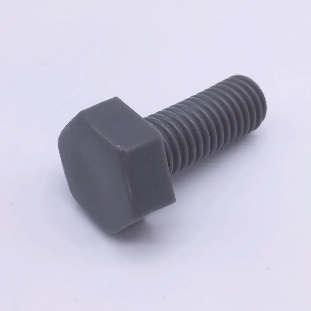 M8x30 Plastic Hex Bolts PVC Cap Screws Poly Gray Lightweight Pack 100