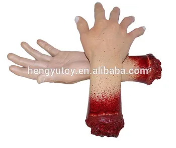 

Hot Sale Severed Scary Cut Off Bloody Fake Latex Lifesize Arm Hand Halloween Prop for costume