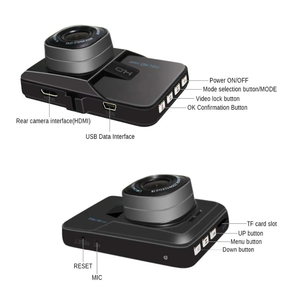Мини портативный автомобильный DVR видеорегистратор обнаружения движения Ночное