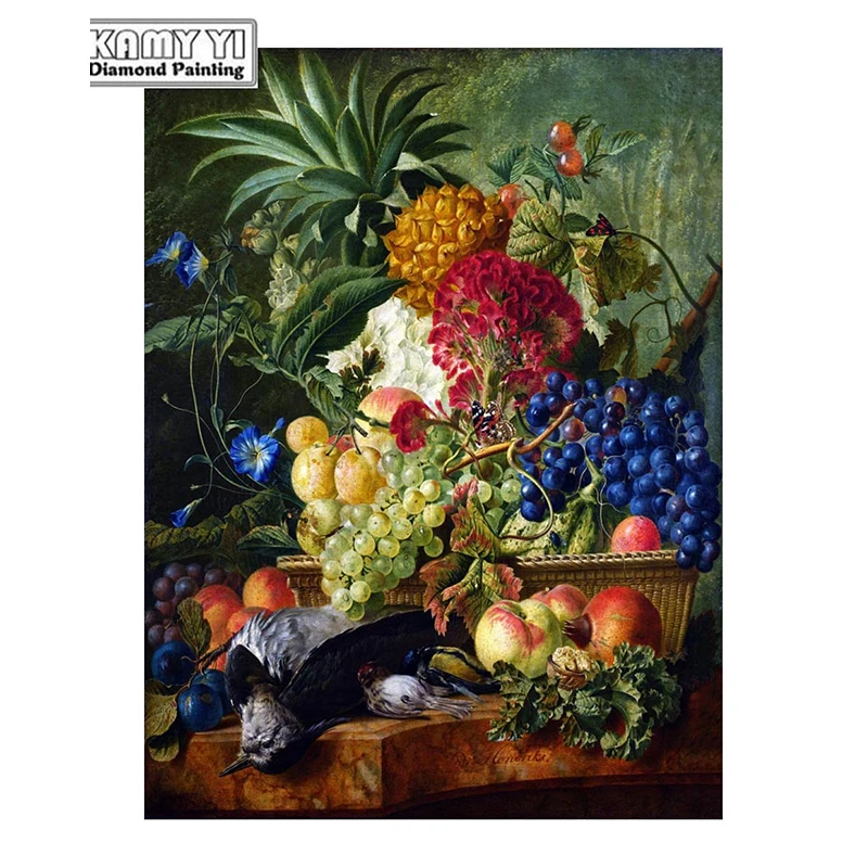 100% Full 5D Diy Square/Round diamond Pineapple apple grape 3D Diamond Painting Rhinestones Paintings Embroidery D4 | Дом и сад