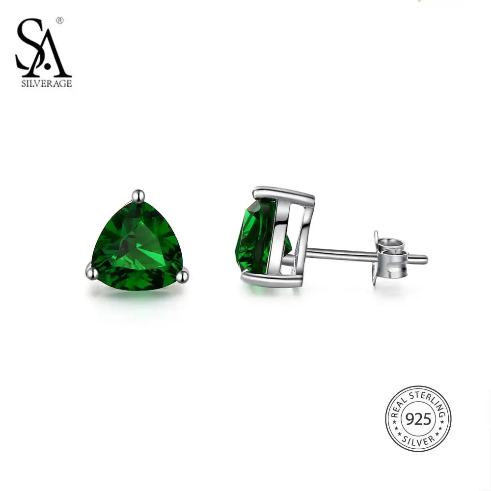 

New Year Gift Real 925 Sterling Silver Triangle Earrings for Women