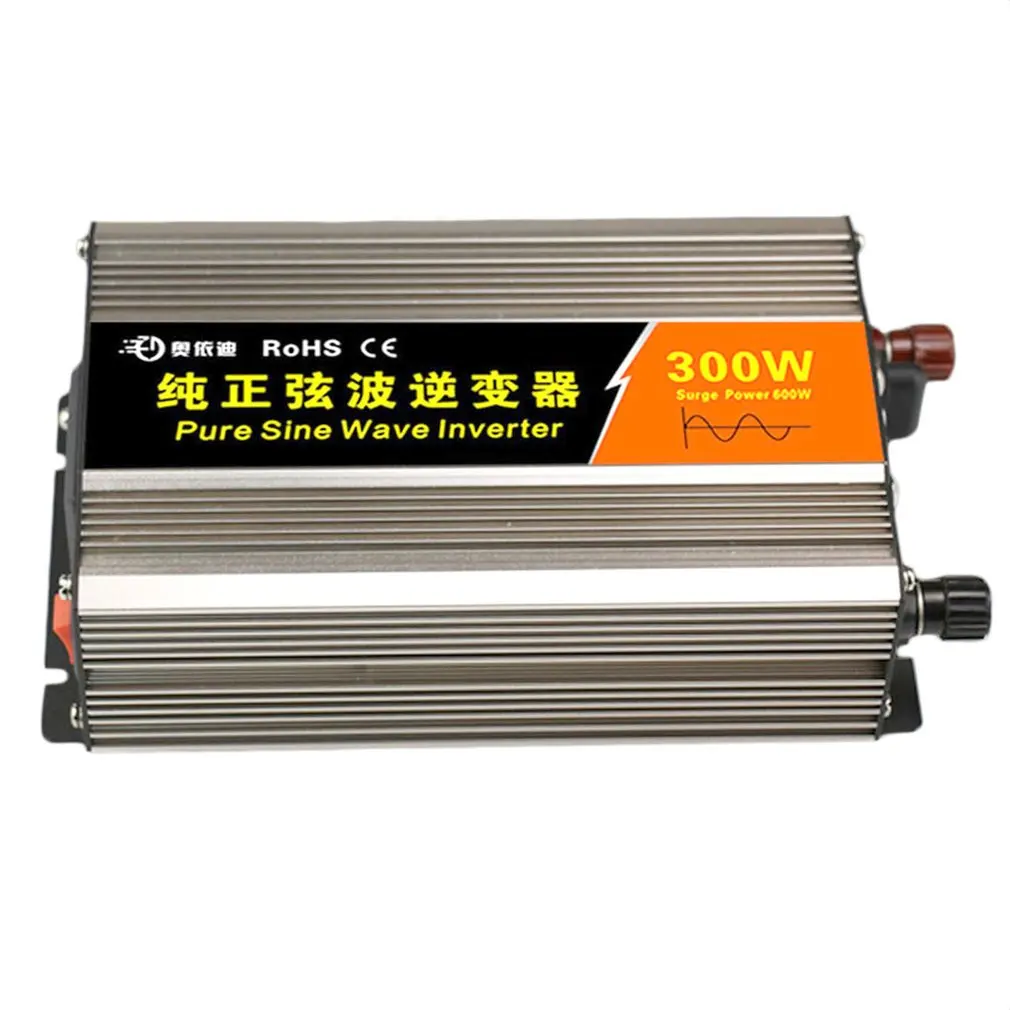 

New Car Pure Sine Wave Inverter 300W Car Power Inverter DC12V To AC220V Aluminum Alloy USB Converter High Efficiency Transformer