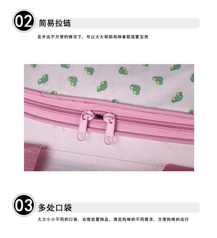 Fashion Baby Diaper Bag Waterproof Travel Printed Mummy Maternity Nappy Bag For Mom Multifunctional Large Capacity 4Pcs Care Bag (14)