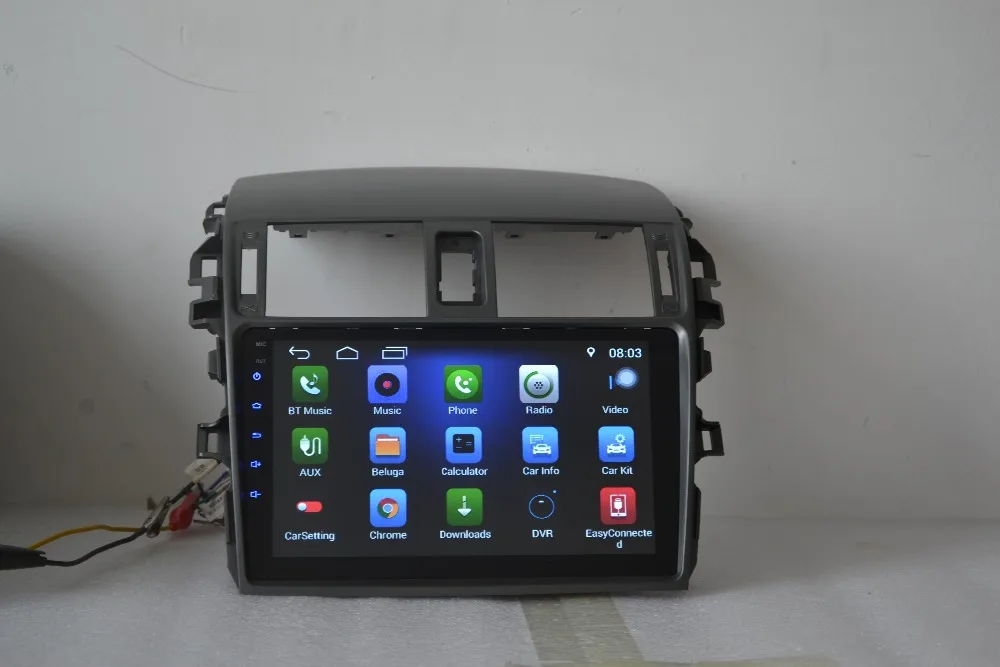 Top 10.1 inch 1024 x 600 quad core Android 7.0 for toyota corolla 2007 ,car deckless gps navigation,3G,BT,Wifi, 9