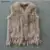 Harppihop Free shipping womens natural real rabbit fur vest with raccoon fur collar waistcoat/jackets rex rabbit knitted winte