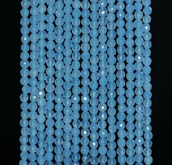 

2mm Blue Sky Jade Gemstone Blue Faceted Round Loose Beads 15 inch Full Strand (90183898-107)