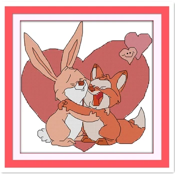 

Happy Hug Chinese Counted Cross Stitch Pattern Needlework Embroidery Cross Set DMC Cross Stitch Fabric DIY SET Home Decoration