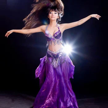 

High Quality Stage Dance Wear Cheap Ballroom Belly Dance Costume Set for Women Sequin BellyDance Costumes on Sale