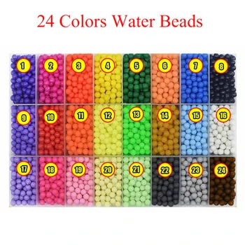 

Hot 1 Set 24 Colors About 3000 Pcs Colorful Water Stick DIY Magic Beads Ball Puzzle Mixed Color Game Toy For Children Bead Gift