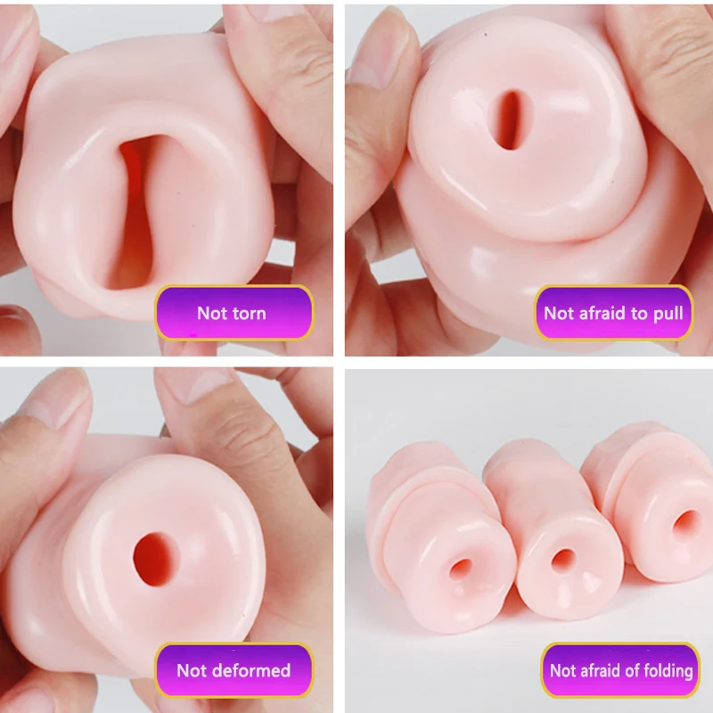 QU YUE 3 Size Penis Extender Medical Silicone Enlargement penis extenders sleeve condoms Sex Toys For Male Delay condom Long (2)