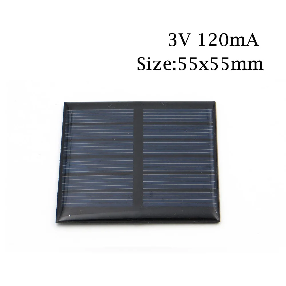 Солнечная панель 3 в 3,5 в 4 в мини Солнечная система сделай сам для батареи сотового телефона зарядное устройство портативное 0,36 Вт 0,45 Вт 0,9 Вт 0,24 Вт 0,6 Вт 0,64 Вт солнечная игрушка - Цвет: 3V 120mA