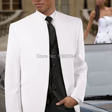 Новое поступление Свадебный Мужской костюм с воротником-стойкой смокинг для Жениха Лучший мужской костюм для жениха Мужские свадебные костюмы(пиджак+ брюки+ жилет+ галстук