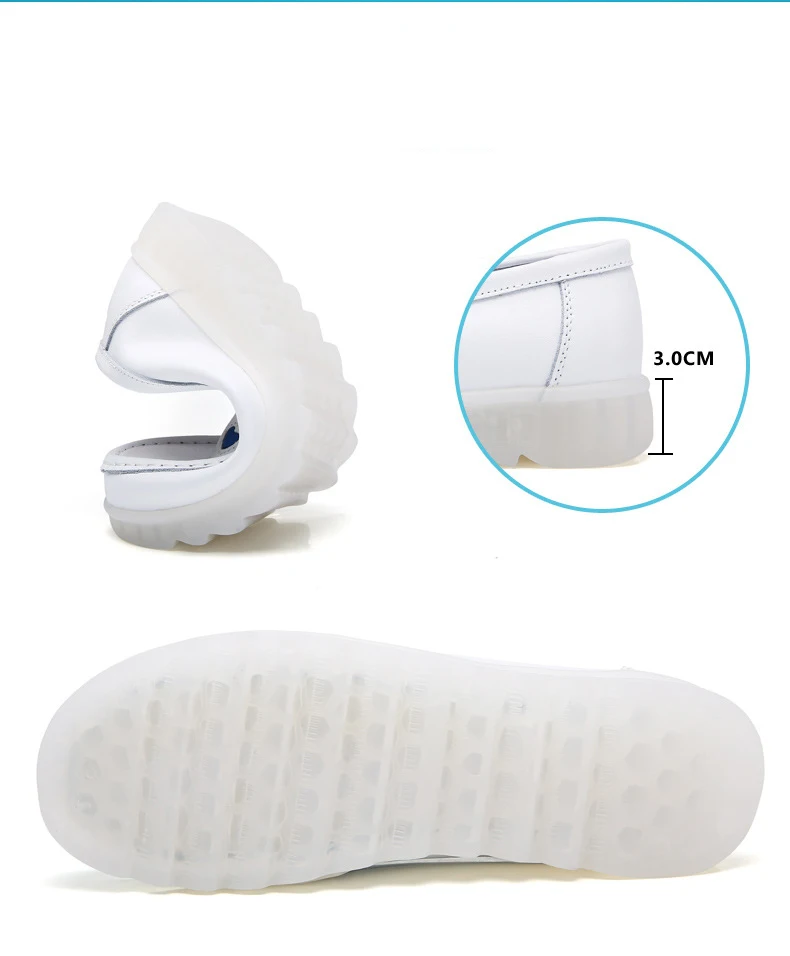 Nurse shoes white female flat bottom pregnant women casual waterproof non-slip peas shoes Genuine Leather work shoes sy94