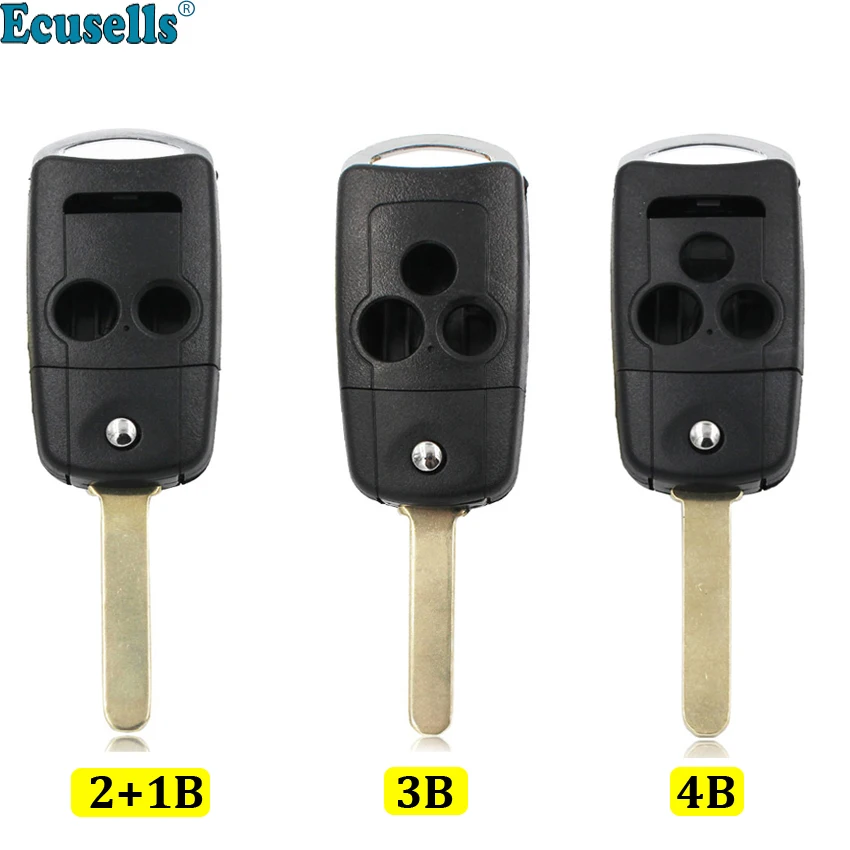 

3/4 buttons flip remote key shell case cover fob FOR Honda Accord Jazz CRV for Acura TL TSX MDX RDX ZDX HON66 uncut key