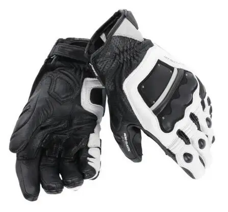 Dain 4 тактные длинные взрослые перчатки из воловьей кожи гоночные перчатки мотоциклетные/велосипедные перчатки - Цвет: Белый